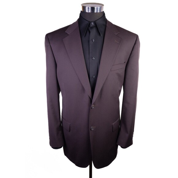 Paul Fredrick 2-Pcs Suit Brown Jacket Blazer Sz 44R Pants 38X29.5 Wool/Cashmere - Picture 2 of 16